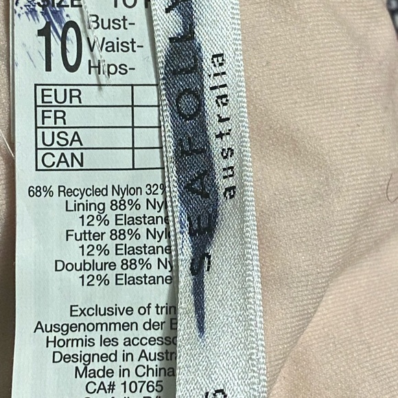 Seafolly NWOT Deep V Plunge One Piece Swimsuit US 6 (Aus 10) Hygienic Liner - Picture 7 of 9